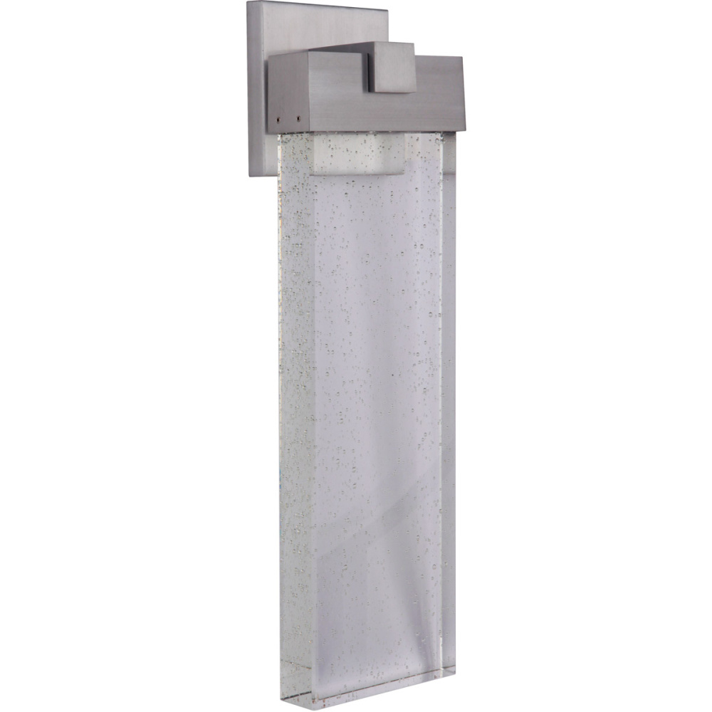Aria 1 Light Large LED Outdoor Wall Lantern in Satin Aluminum