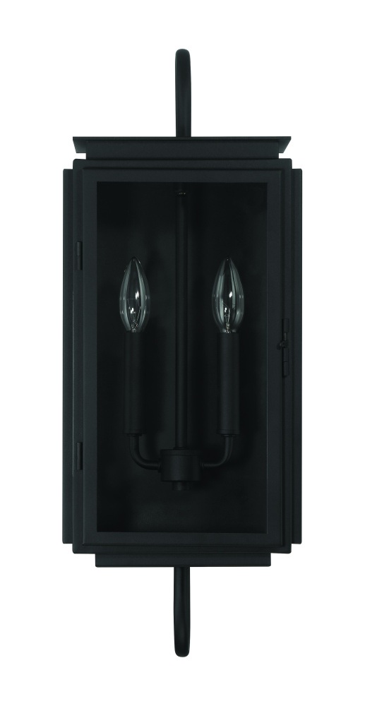 Irving 2 Light Outdoor Wall Lantern in Textured Black