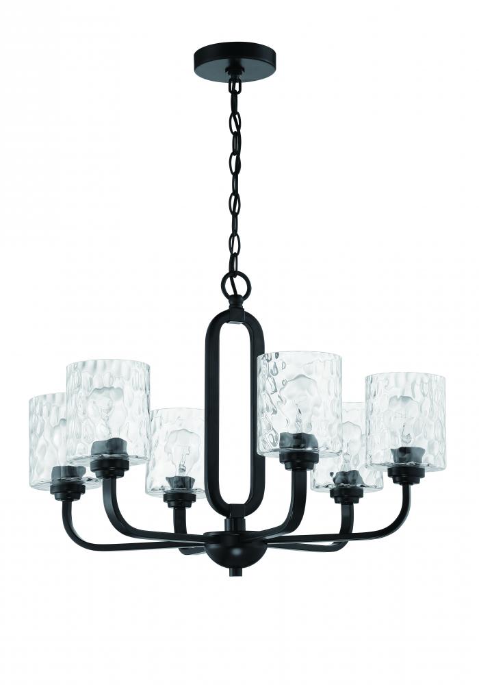 Collins 6 Light Chandelier in Flat Black