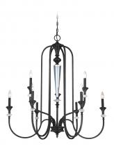 Craftmade 26729-MBS - Boulevard 9 Light Chandelier in Mocha Bronze/Silver Accents