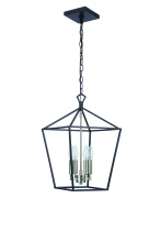 Craftmade 56334-FBBNK - Flynt II 4 Light 12" Foyer in Flat Black/Brushed Polished Nickel