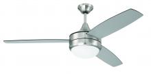 Craftmade PHZ52BNK3-BNGW - 52" Phaze II 3-Blade in Brushed Polished Nickel w/ Brushed Nickel/Greywood Textured Blades