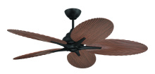 Craftmade GTY52FB5 - Getaway 52" 5-Blade Outdoor Ceiling Fan in Flat Black w/ Flat Black Blades; Not Light Kit Adapta