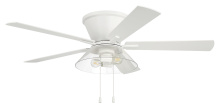 Craftmade IST52W5 - Insight 52" 5-Blade Ceiling Fan White Finish, White/Washed Oak Blades, Integrated Light kit