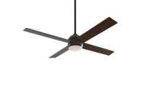 Craftmade KLS52FB4 - Kelsey 52" 4-Blade Ceiling Fan in Flat Black w/ Flat Black Blades; Integrated Light Kit
