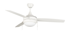 Craftmade PHA52W3 - Phaze 3 52" 3-Blade Ceiling Fan in White w/ White Blades; Integrated Light Kit