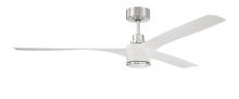 Craftmade PHB60WPLN3-NWF - Phoebe 60" 3-Blade Ceiling Fan in White/Polished Nickel w/ White Blades
