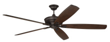 Craftmade SNT72ESP5 - Santori 72" 5-Blade Indoor/Outdoor (Damp) Ceiling Fan in Espresso w/ Walnut Blades