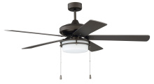 Craftmade STO52ESP5 - Stonegate 52" 5-Blade Ceiling Fan in Espresso w/ Espresso/Walnut Blades; Integrated Light Kit