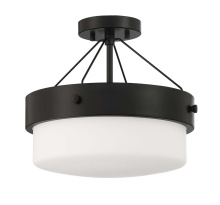 Craftmade XS3213-FB - Oak Street 2 Light Convertible Semi Flush in Flat Black