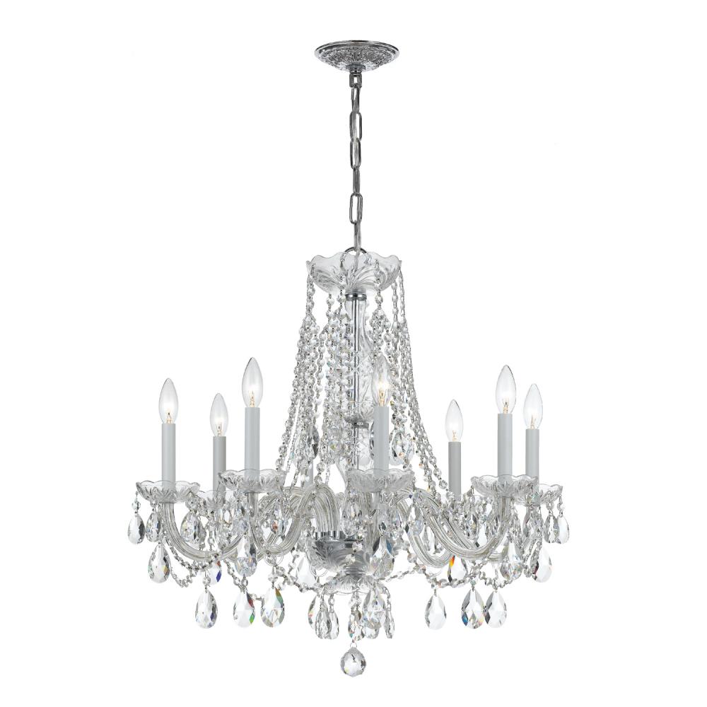Traditional Crystal 26'' Swarovski Spectra Crystal Polished Chrome Chandelier