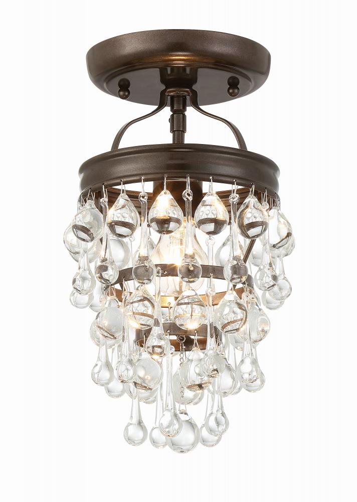 Calypso 7.25'' Crystal Teardrop Vibrant Bronze Semi Flush Mount