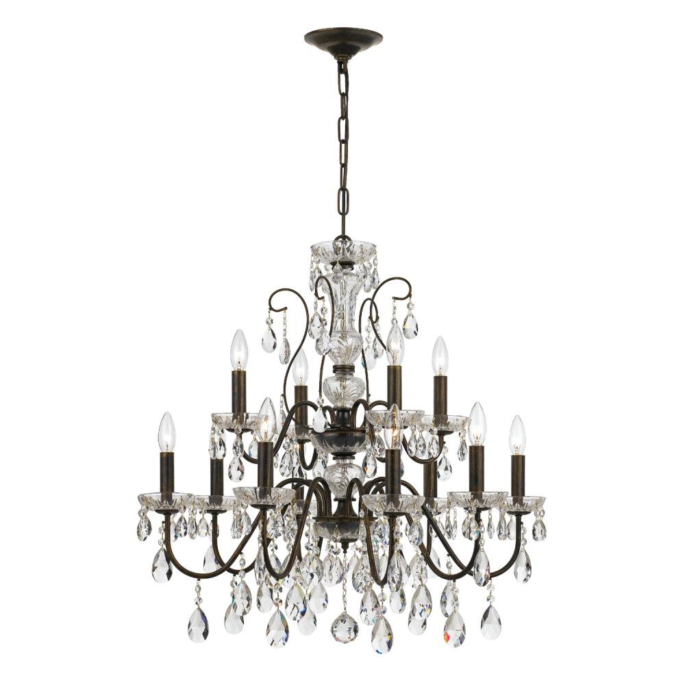 Butler 12 Light Spectra Crystal English Bronze Chandelier