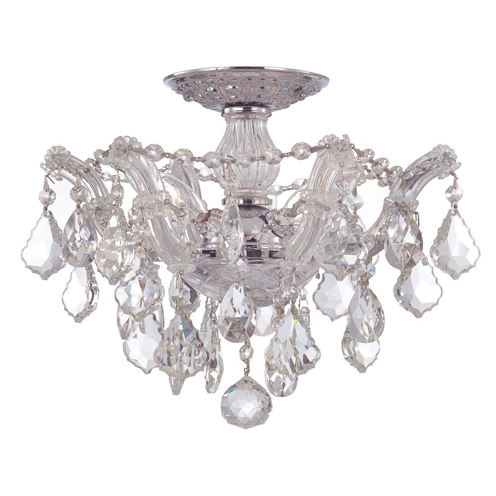 Maria Theresa 13.5'' Hand Cut Crystal Polished Chrome Semi Flush Mount