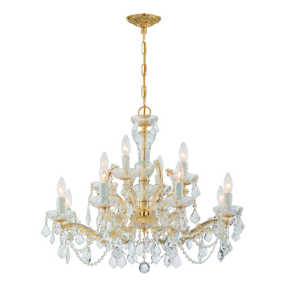 Maria Theresa 29'' Hand Cut Crystal Gold Chandelier