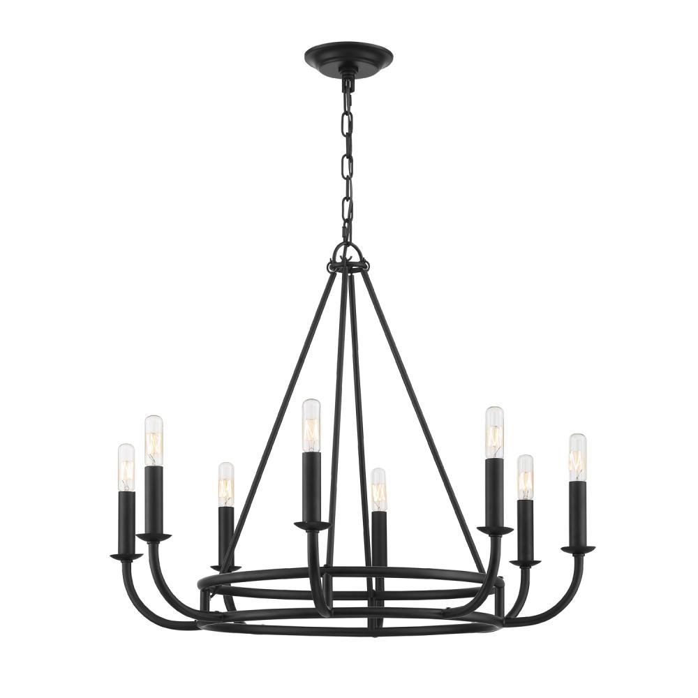 Bailey 8 Light Matte Black Chandelier