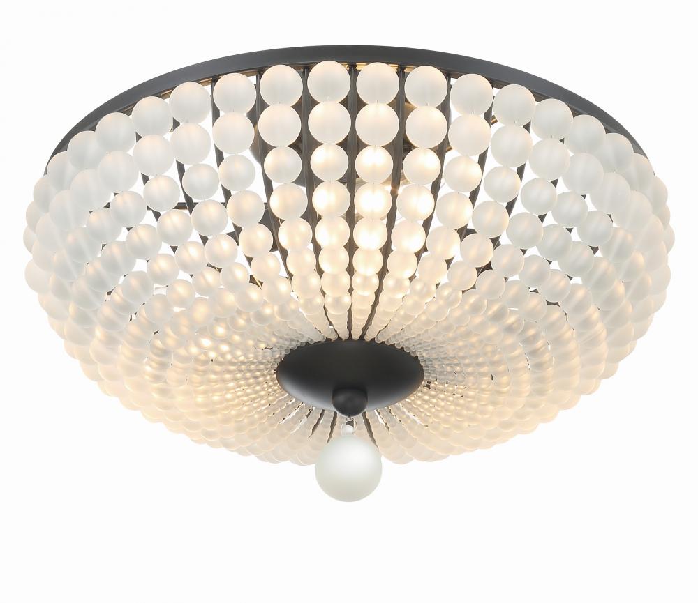 Bella 3 Light Matte Black Semi Flush Mount