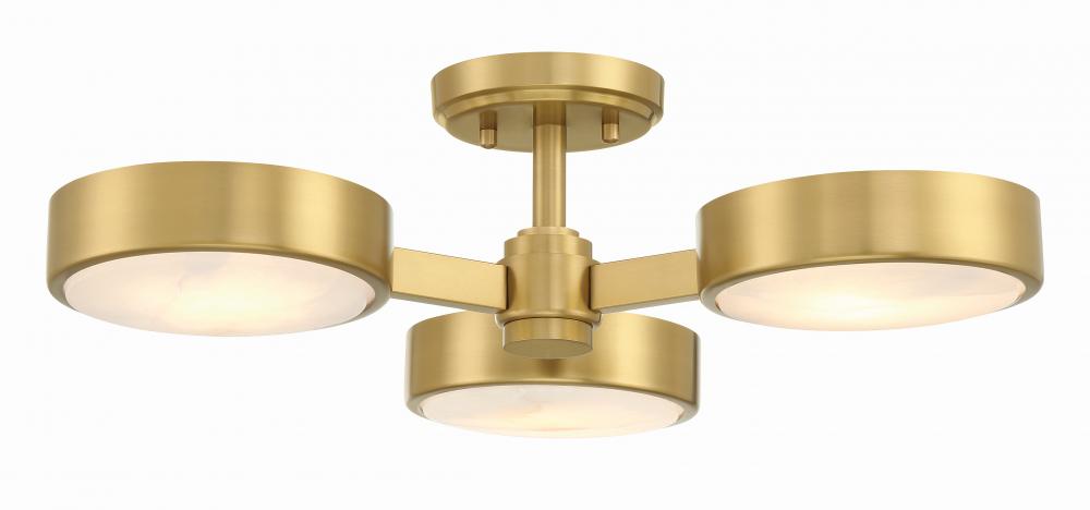 Orson 22.5'' Modern Gold Semi Flush Mount