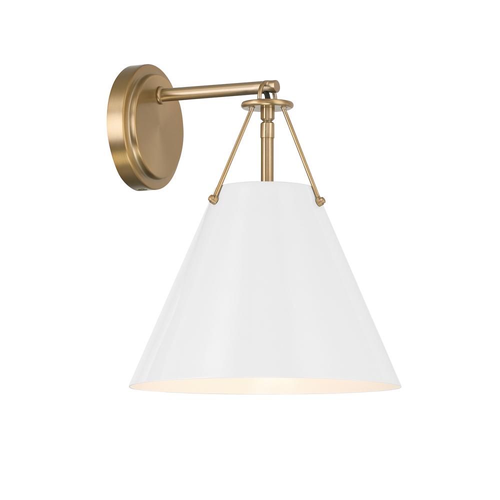 Xavier 10'' Vibrant Gold + White Sconce