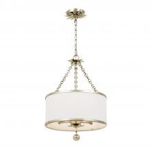 Crystorama 513-SA - Broche 3 Light Antique Silver Mini Chandelier