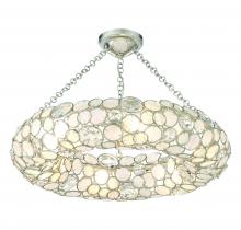 Crystorama 525-SA_CEILING - Palla 6 Light Antique Silver Semi Flush Mount