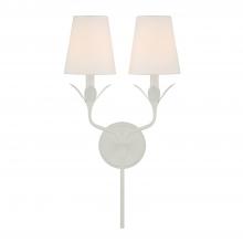 Crystorama 562-MT - Broche 2 Light Matte White Sconce