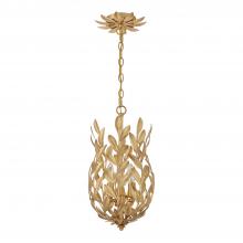 Crystorama 563-GA - Broche 3 Light Antique Gold Mini Pendant