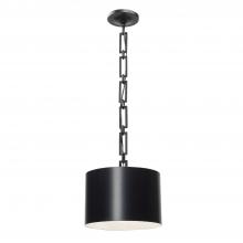 Crystorama 8683-MK-WH - Brian Patrick Flynn Alston 1 Light Matte Black + White Mini Pendant