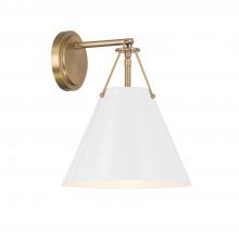 Crystorama XAV-B8311-VG-WH - Xavier 10'' Vibrant Gold + White Sconce