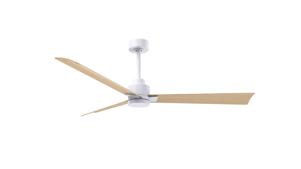Alessandra - 56" Three Blade Transitional Ceiling Fan - Matte White Finish - Light Maple Blades