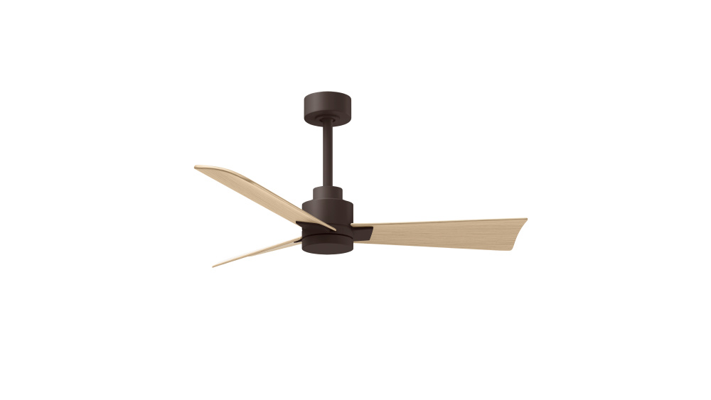Alessandra - 42" Three Blade Transitional Ceiling Fan - Matte White Finish - Light Maple Blades