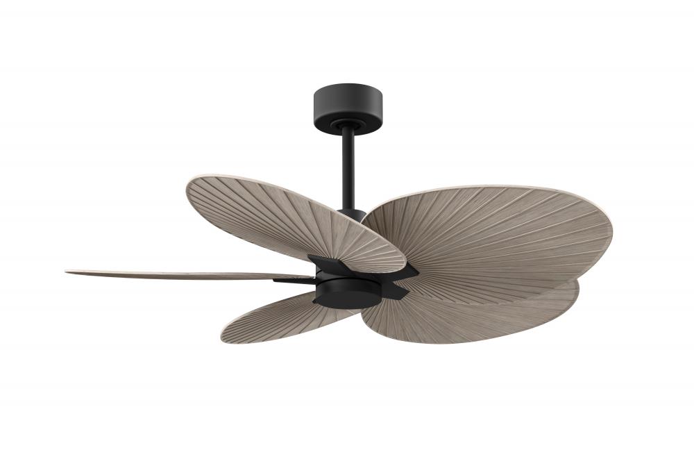 Alessandra Tropical - Five Blade Ceiling Fan - Matte Black Finish - Gray Ash Tone Blades