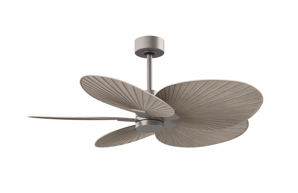 Alessandra Tropical - Five Blade Ceiling Fan - Brushed Nickel Finish - Gray Ash Tone Blades