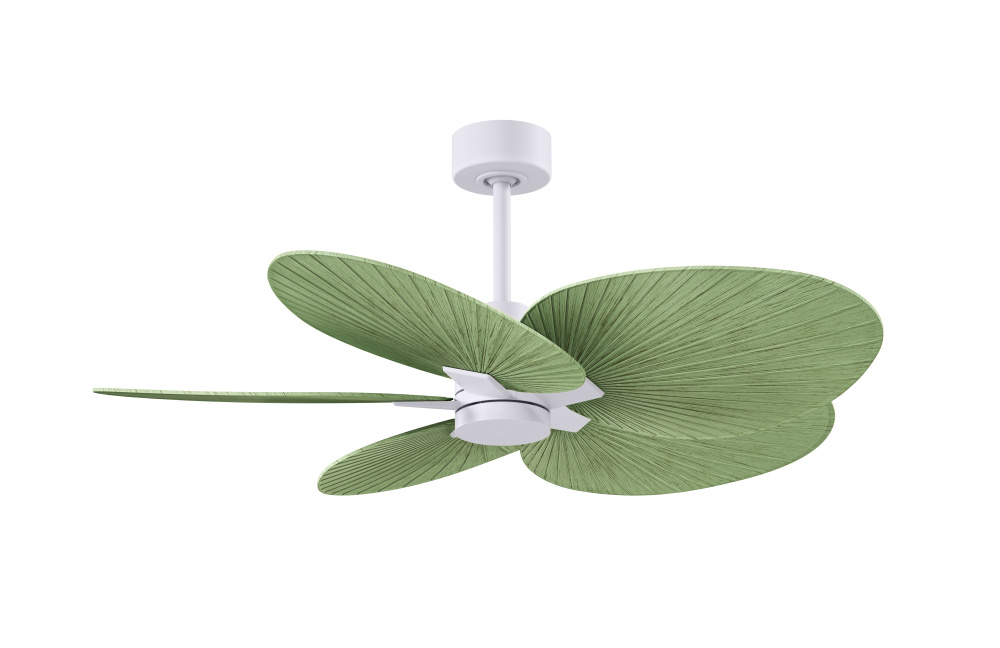 Alessandra Tropical - Five Blade Ceiling Fan - Matte White Finish - Palm Leaf Blades