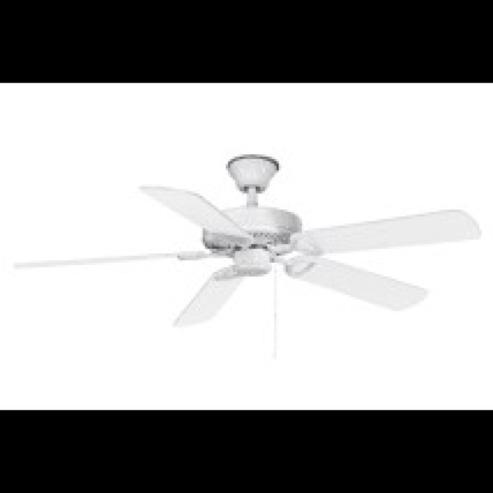 America - 52" Builder Fan - Gloss White Finish - Reversible White/Wood Tone Blades