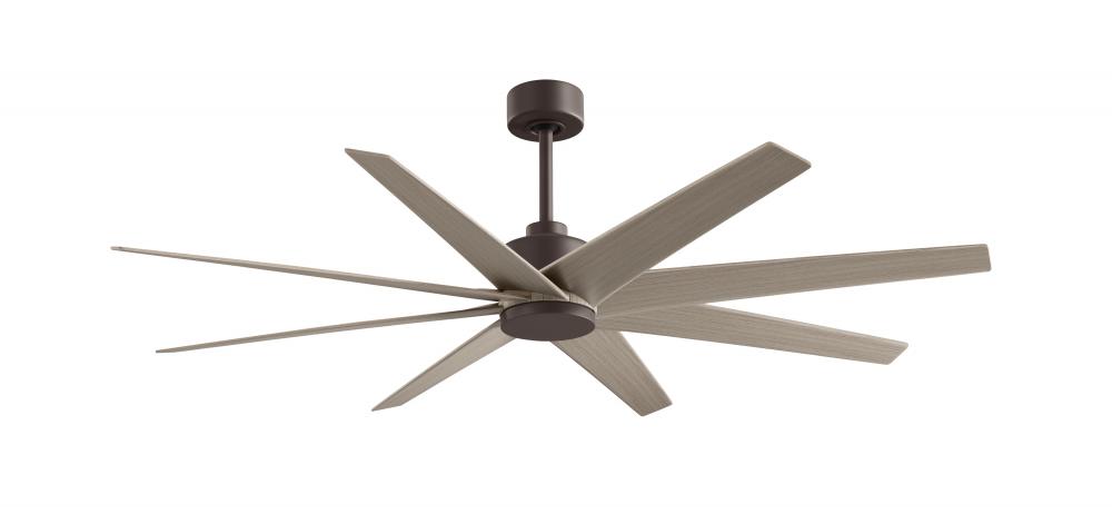 Ariella - Eight Blade Ceiling Fan - Textured Bronze Finish - Gray Ash Tone Blades