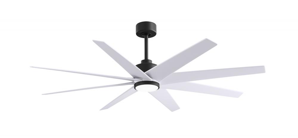 Ariella 8-blade ceiling fan in Matte Black and Matte White blades