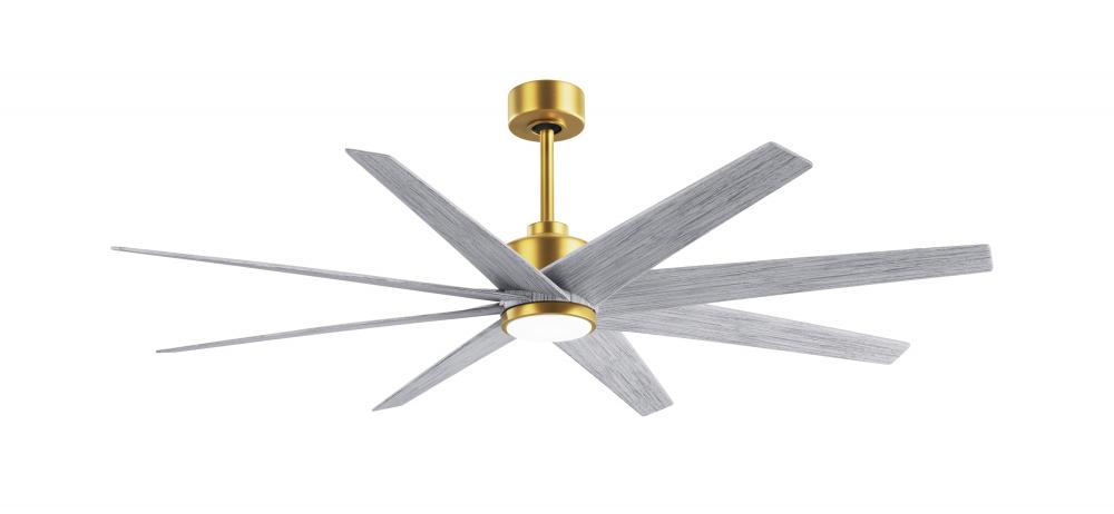 Ariella - LK - Brushed Brass - Barn Wood Tone Blades - 64" Blades - 10" Downrod