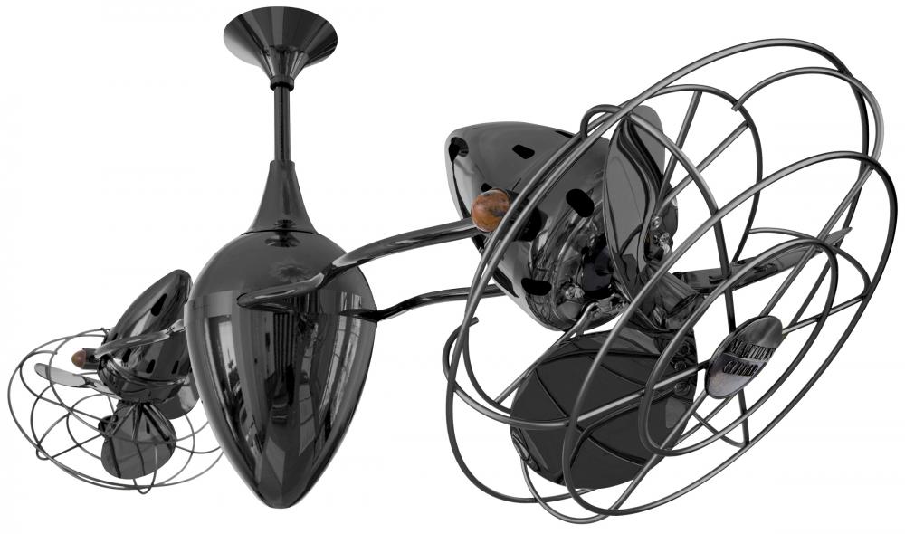 Ar Ruthiane - Rotational Ceiling Fan - Black Nickel Finish - Metal Blades