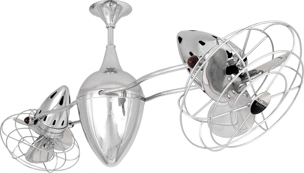 Ar Ruthiane - Rotational Ceiling Fan (Interior) - Polished Chrome Finish - Metal Blades