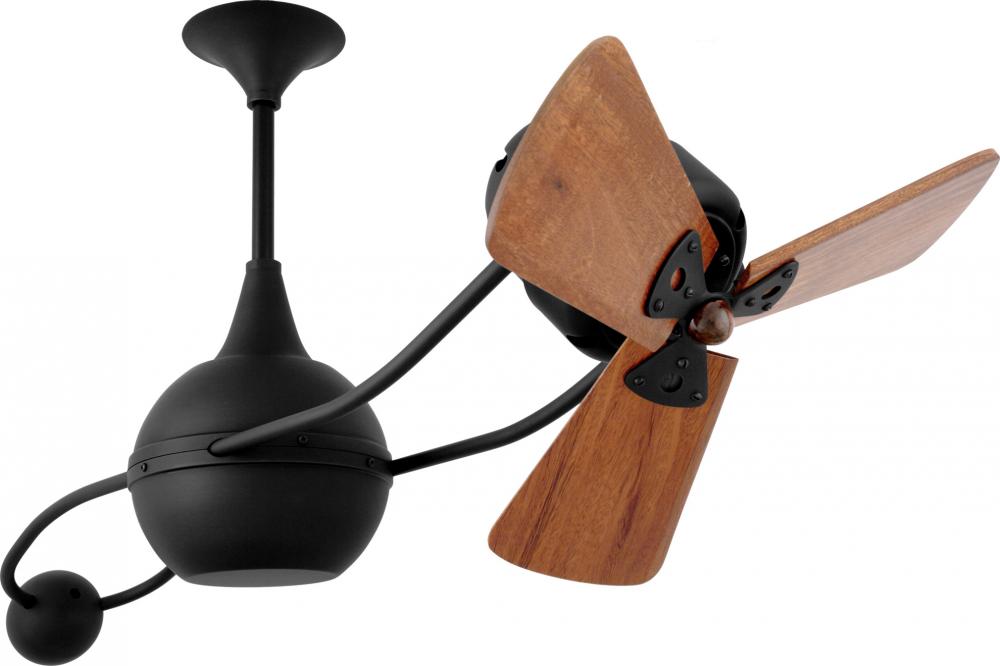 Brisa 2000 - Rotational Ceiling Fan - Matte Black Finish - Mahogany Tone Blades