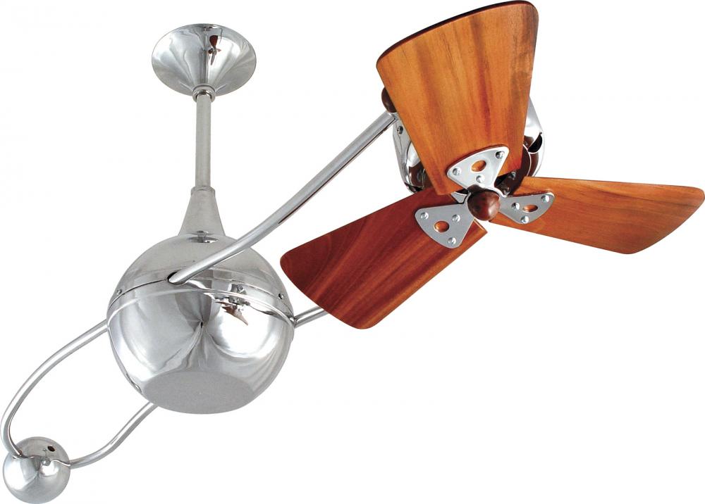 Brisa 2000 - Rotational Ceiling Fan (Interior) - Polished Chrome Finish - Mahogany Tone Blades