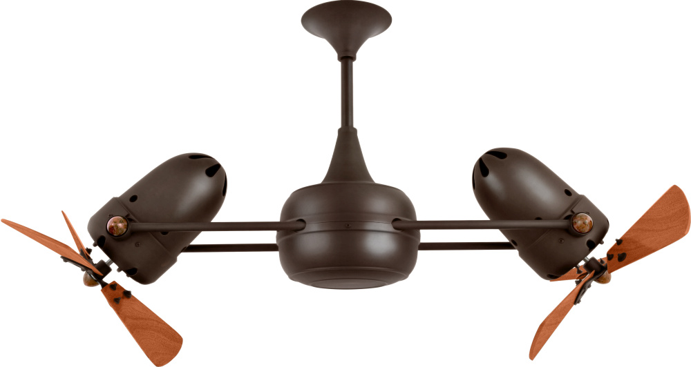Duplo Dinamico - Rotational Ceiling Fan - Bronzette Finish - Mahogany Tone Blades