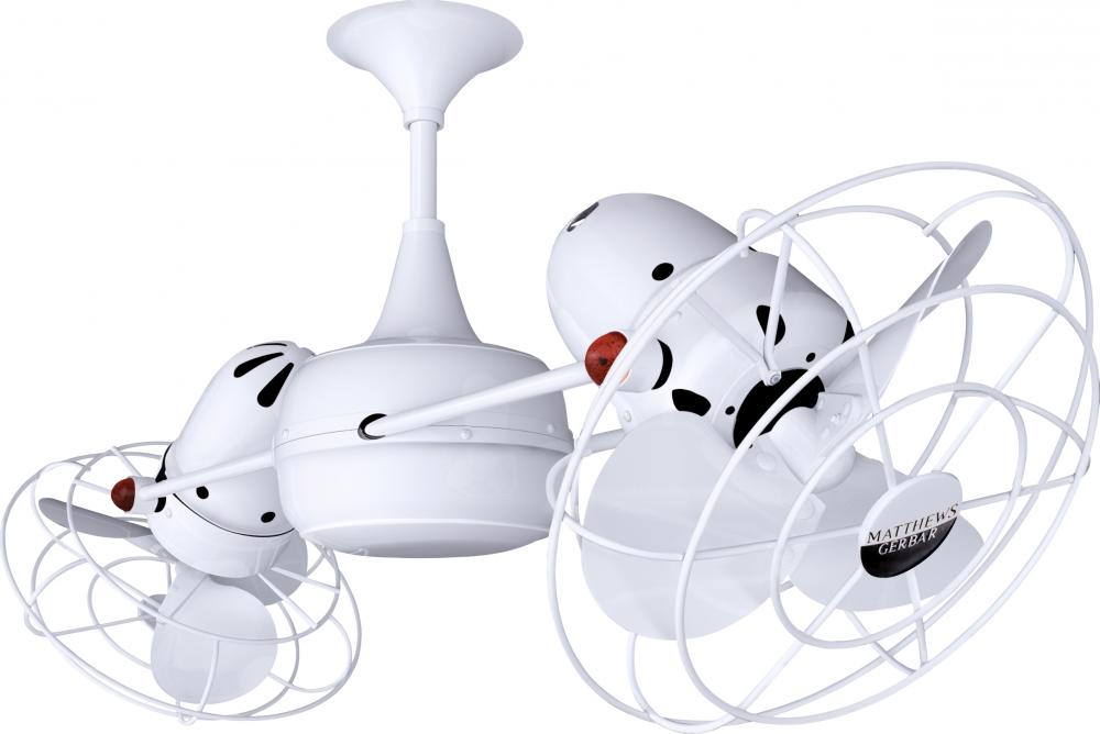 Duplo Dinamico - Rotational Ceiling Fan - Gloss White Finish - Metal Blades