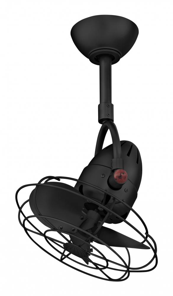 Diane - Oscillating Directional Ceiling Fan - Matte Black Finish - Matte Black Metal Blades