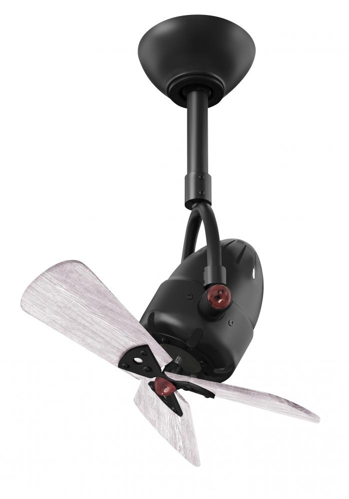 Diane - Oscillating Directional Ceiling Fan - Matte Black Finish - Barn Wood Tone Wood Blades