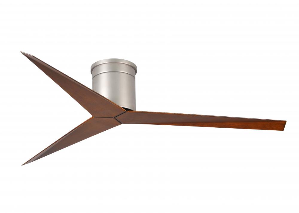 Eliza-H - Flush Mount Ceiling Fan - Brushed Nickel Finish - Walnut Tone Blades
