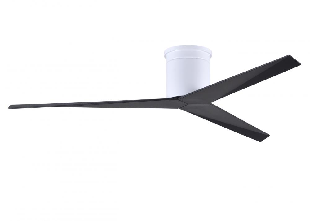 Eliza-H - Flush Mount Ceiling Fan - Gloss White Finish - Matte Black Blades