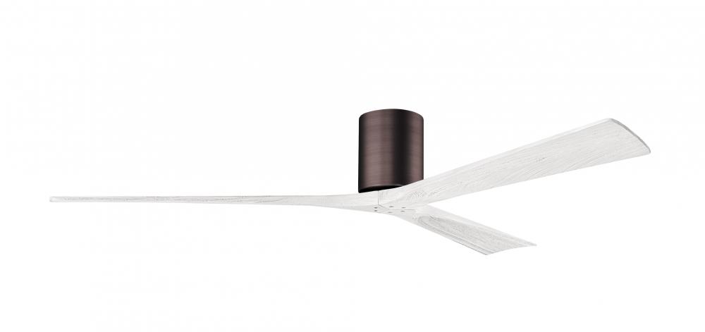 Irene-3H three-blade flush mount paddle fan in Brushed Bronze finish with 72” solid matte white