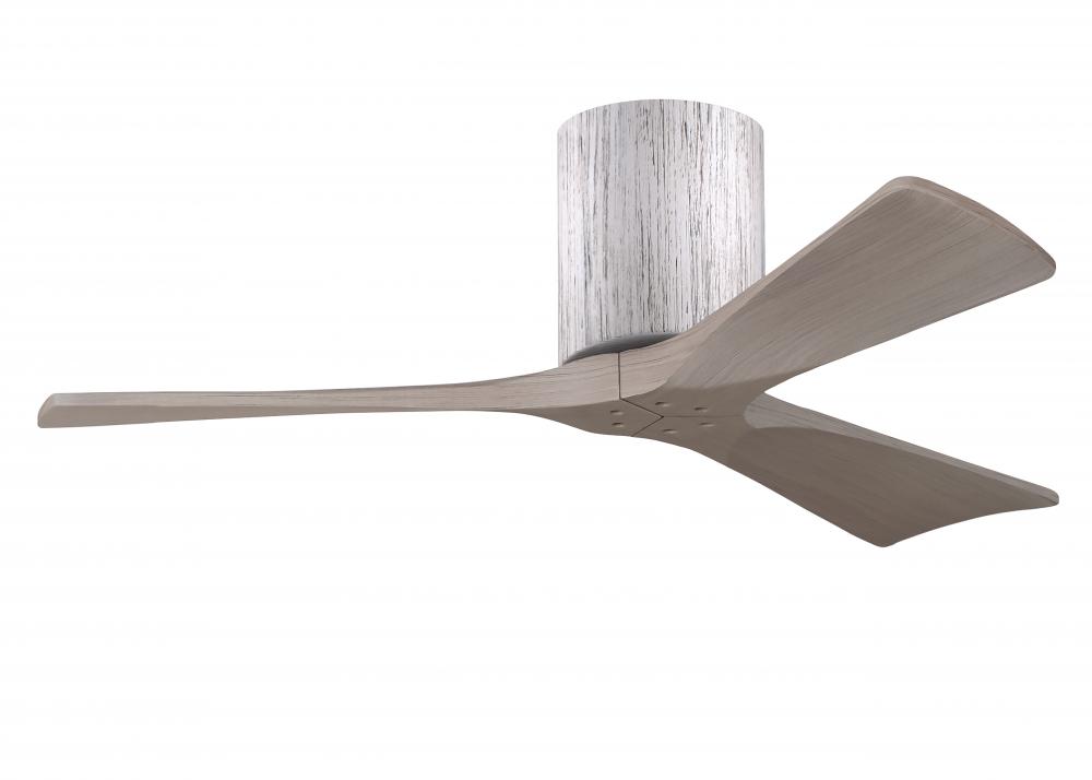 Irene-3H - Three Blade Flush Mount Paddle Fan - 42" - Barn Wood Finish - Gray Ash Tone Blades